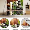 manufacturer direct lnond 4pcs spa bathroom shower curtain sets with rugs, stone bamboo bathroom sets with shower curtain and rugs and accessories trade price