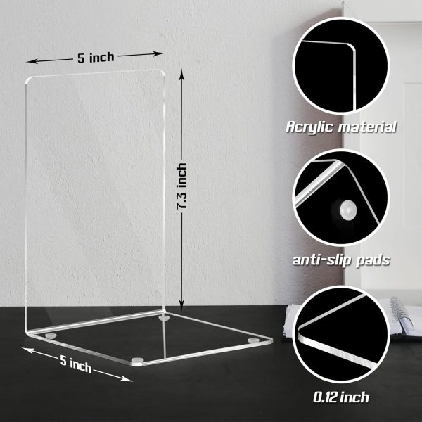 supplier direct happyhapi book ends, 8 pcs book ends acrylic bookends for shelves, clear book holder stand, non-skid decorative bookend, study book organizer for home library office, 5 x 5 x 7.3 inch wholesale prices