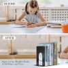 supplier direct optomni bookends, book end supports heavy duty metal bookend support, book ends supports for shelves decor home office school (2 pairs/4 pieces, black) wholesale prices