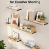 bulk purchase amada homefurnishing wall shelves set of 6, wood floating shelves for wall decor, rustic farmhouse wall shelves for bedroom, bathroom shelves for wall storage, book shelves for living room, wooden trade price