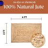 manufacturer direct mds hand woven jute area rug 2x4 feet - natural burlap braided reversible rectangular rugs for thanksgiving halloween christmas living room home entryway decor rustic farmhouse (2'x4') trade price