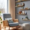 bulk purchase amada homefurnishing wall shelves set of 6, wood floating shelves for wall decor, rustic farmhouse wall shelves for bedroom, bathroom shelves for wall storage, book shelves for living room, wooden trade price