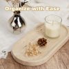 wholesale direct koville turkish natural travertine tray, 12"x6" vanity decorative marble tray for countertop organizer, catchall tray for perfume, candles, jewelry dish tray bulk purchase at factory prices
