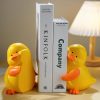supplier direct charming hug ducks decorative bookends, resin book ends for shelves, cute book stoppers for home office desk decor, 8”, yellow wholesale prices