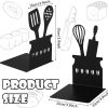 supplier direct black kitchen bookends 5.9 x 3.9 x 3.9 inch spoon decorative cookbook metal book ends with non-slip mat metal cookbook storage books stoppers metal kitchen cookbook holder for shelves kitchen book wholesale prices