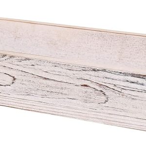 wholesale direct rustic wooden serving trays rectangular with handle,ottoman tray for living room 16 inch long for serving wine(whitewashed) bulk purchase at factory prices