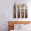 bulk purchase 4 pack wood indoor wall planter, modern wall decor for living room bedroom, farmhouse pocket wall vases for dried flowers and faux greenery plants - brown trade price