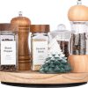 wholesale direct wood lazy susan organizer kitchen turntable for cabinet farmhouse bathroom decor round decorative tray for vanity, counter, sink, coffee table, 10 inch, brown bulk purchase at factory prices