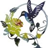 factory direct zoihet round metal bird wall art decor - hummingbird wall art silhouette for your patio, garden, and fence art decor, bird wall silhouette indoor and outdoor hanging (yellow) volume discount