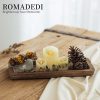 wholesale direct romadedi wooden decorative tray candle holder - wood long narrow tray home decor small rustic centerpieces trays for coffee table dining room kitchen bulk purchase at factory prices