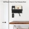 bulk purchase key holder for wall, decorative key and mail holder with shelf has large hooks for bags, coats, umbrella – paulownia wood key hanger with mounting hardware (9.8”w x 6.7”h x 4.2”d) trade price
