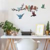 factory direct ferraycle metal bird wall art birds on the branch wall decor leaves with birds metal sculpture bird silhouette metal ornament branch wall hanging sign for balcony garden decor (cute colors) volume discount