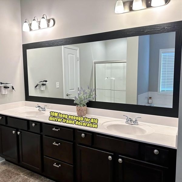 bulk purchase 10m black wood grain removable pvc waterproof border wall decor removable self adhesive kitchen bathroom tiles sticker wallpaper 4.2x390 trade price