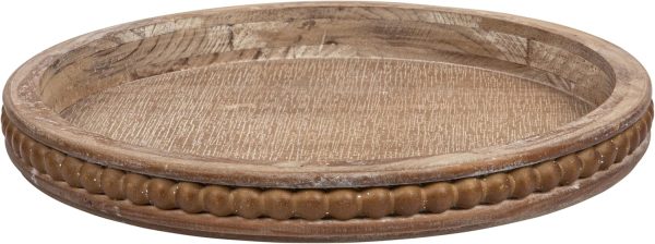 wholesale direct whitewashed round decorative wood tray bulk purchase at factory prices