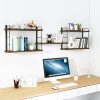 bulk purchase wall mounted floating shelves - rustic wall decor wood shelves for bedroom, living room, bathroom and kitchen storage, easy installation hanging shelves (5, brown) trade price