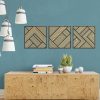 bulk purchase tatuo 3 pcs geometric wood wall art, modern slatted wood design wall decor, hanging abstract panels wall decor with 3d hollow craft art for home office kitchen living room bathroom (simple geometry) trade price