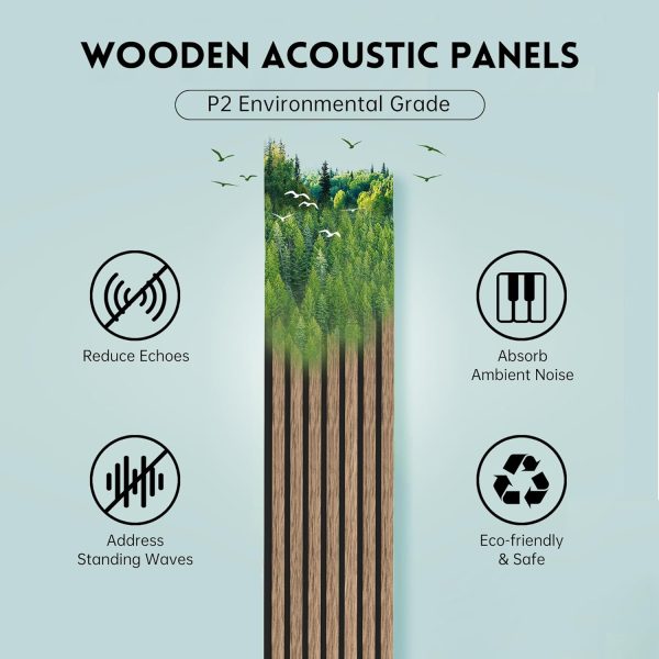 bulk purchase wood panels for wall and ceiling, 94.5"×11" wall panels for interior wall decor, 3d wood slat wall panel/fluted sound absorbing panel - walnut 2 pack trade price