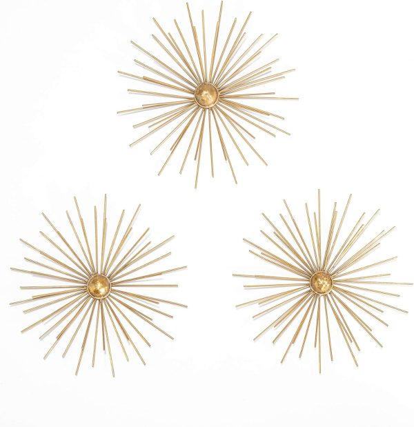factory direct fetco habitat wa3718w cabers ssilver starbursts metal wall art, metallic 8.5" x 8.5" volume discount