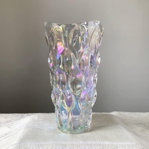 oem/odm services heavy glass flower vase thickened 3.5lb 9.5inch sparkle vase bohemian style, for centerpieces,wedding,perfect home decor (sparkle) affordable bulk deals