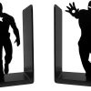 supplier direct superhero bookends | decorative bookends for shelves | non-skid book holders for shelves, table | unique home/office decor | heavy bookends| metal book ends| 7x5.5x4 inches each wholesale prices
