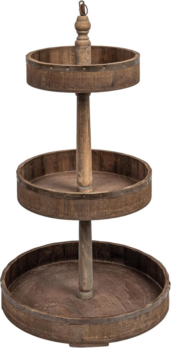 wholesale direct decorative wood & tin 3 tier tray bulk purchase at factory prices