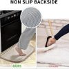 global sourcing padoor kitchen-mats for floor 100% polypropylene kitchen rugs non slip washable, durable dirt resist half circle rug tpr backed kitchen floor mat, 18"x28", beige oem/odm services