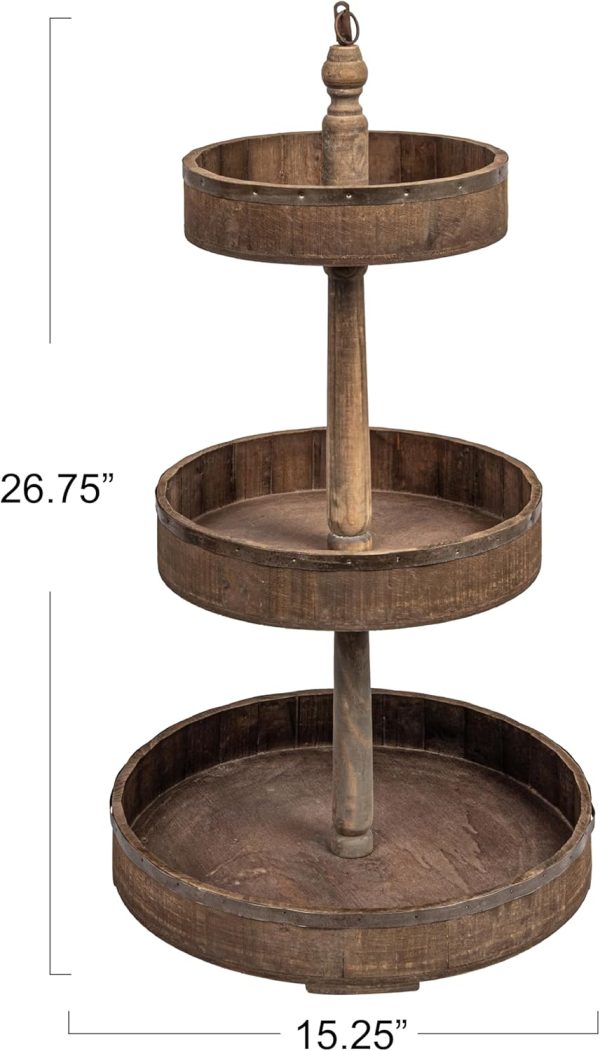 wholesale direct decorative wood & tin 3 tier tray bulk purchase at factory prices