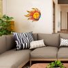 factory direct tuokiuhn sun metal wall art outdoor decor sun moon face wall decor rust proof large metal sun(18inch) hanging patio living room bedroom garden fence volume discount