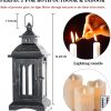 custom wholesale decorkey candle lantern decorative indoor & outdoor, christmas vintage metal hanging lanterns decor for front porch home patio wedding party, halloween decorations (black with copper brush) oem/odm services
