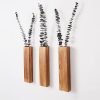 bulk purchase 3 pack wall planters for indoor plants, wood wall decor for bathroom, bedroom living room, modern farmhouse wooden pocket wall vases for dried flowers and faux greenery plants (brown) trade price