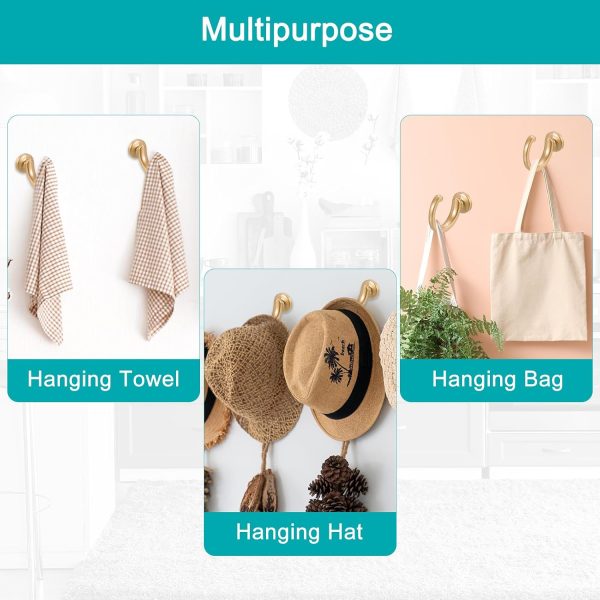 bulk purchase uxcell 4pcs curtain holdback, aluminum alloy wall mounted curtain holders drapery tieback hooks for living room bedroom office (gold) factory discount