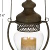 custom wholesale deco 79 metal indoor outdoor candle lantern decorative lantern candle holder with handle, lantern 8" x 6" x 14", brown oem/odm services