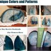 supplier direct amoystone agate geode bookends heavy duty stone book ends decorative bookend holder home office decor with rubber bumpers teal 1 pair, 2-3 lbs wholesale prices