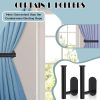 bulk purchase 4 pack curtain holdbacks, metal curtain tiebacks, self adhesive no drill curtain holders, l shaped curtain hooks, no drill curtain tie backs for home office decorative curtain decor (black) factory discount