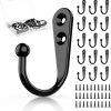 competitive pricing 15 pcs black wall mounted coat hooks, hanger hook with 30 pieces screws for hanging hat, towel, key, robe, coats, scarf, bag, cap, coffee cup, mugs one-stop wholesale