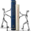 supplier direct fasmov heavy duty stainless steel man bookends nonskid bookends art bookend,1 pair(silver) wholesale prices