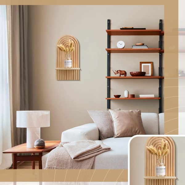 bulk purchase tatuo 2 pieces boho wooden rainbow wall shelves bohemian hanging shelf wall mount book shelf for living room bathroom bedroom classroom office nursery wall decor (classic) trade price