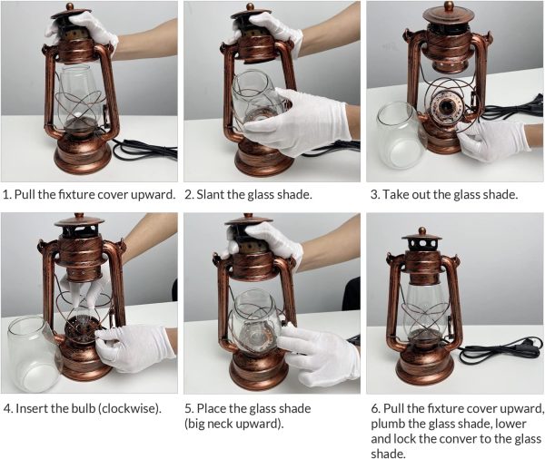 custom wholesale noxarte rustic lantern table lamp plug-in old fashioned night light perfect for bedroom living room h15 inch x w7 inch oem/odm services