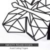 supplier direct alsonerbay bookends geometric decorative metal book stoppers abstract creative book supports, book holders for shelves, butterfly book ends for office 1 pair (black) wholesale prices