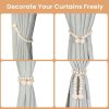 bulk purchase magnetic curtain tiebacks, curtain tie backs for curtains 2 pack, wood bead curtain tiebacks, curtain holders for boho bedroom decor, baby nursery decor, farmhouse decor factory discount