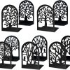 supplier direct eoout bookends for shelves decorative, 5 pairs of tree bookends supports, black metal book stoppers for heavy books, heavy duty book ends for home office school. wholesale prices
