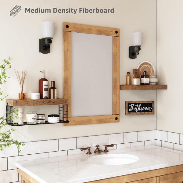 bulk purchase qeeig ‎bathroom shelves over toilet paper storage wall mounted farmhouse decor decorations aesthetic décor sign small floating wall shelf 2+1 set 16 inch, rustic brown (020bn) trade price