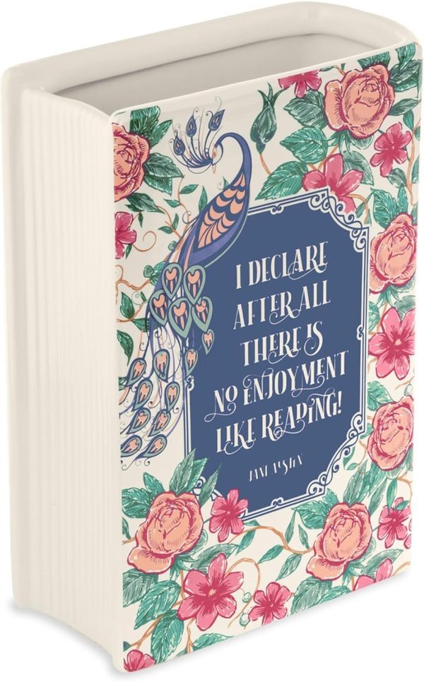 oem/odm services steel mill & co original book-shaped decorative vase, ceramic vases for home decor, cute bookshelf decor, unique vase for book lovers (large - pride and prejudice) affordable bulk deals