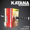 supplier direct book ends decorative, modern metal funny unique black dvd bookends for shelves, katana book stopper holder for office home, desk gifts book stands for men and book lovers wholesale prices