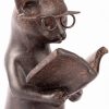 dropship from factory young's inc. cat figurine - cute cat statue - whimsical cat decor for cat lovers - cat collectibles and meditation decor - cat with eye glasses - 4'' l x 3'' w x 5'' h mass production supply