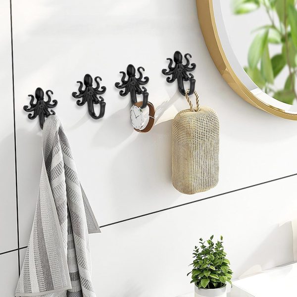 competitive pricing 5 pack coat hooks wall hooks, octopus decorative wall mounted hooks rustic metal hanger for towel, key holder, hanging coats, scarves, bags, purses, backpacks home decor (octopus) one-stop wholesale