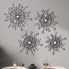factory direct blulu 4 pcs metal wall art bling crystal home decor cast iron rhinestones sunburst wall decor wall art wall hanging diamond accents home decorative for bedroom living room entryway (black) volume discount