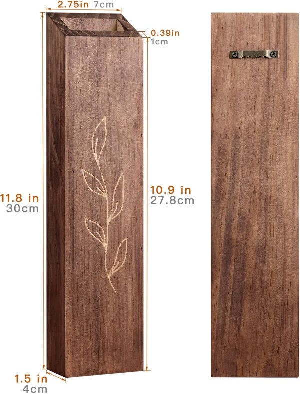 bulk purchase 4 pack wood indoor wall planter, modern wall decor for living room bedroom, farmhouse pocket wall vases for dried flowers and faux greenery plants - brown trade price