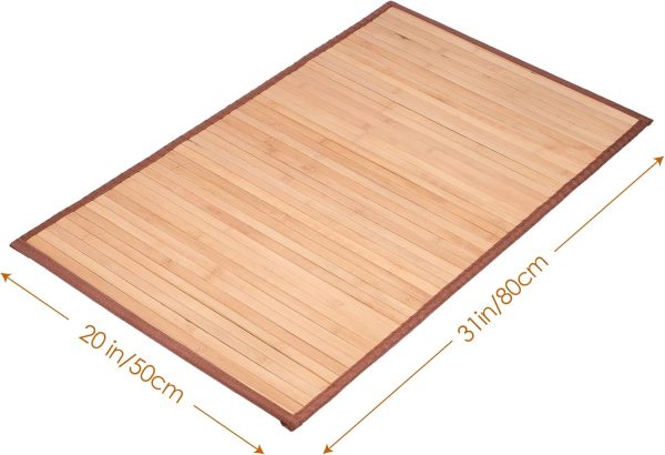 manufacturer direct nisorpa natural bamboo mat rug,20x31 inches small bath shower mat non-slip floor runner rug for bathroom bamboo matting carpet for entryway bedroom kitchen trade price