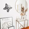 factory direct ez4ence butterfly decoration wall art boho home decor hanging appearance metal flower for bedroom living room wall,black(medium) volume discount